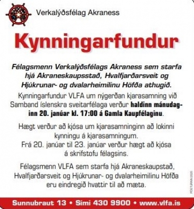 Minnum &aacute; kynningarfundinn um kjarasamning vi&eth; Samband &iacute;slenskra sveitaf&eacute;laga
