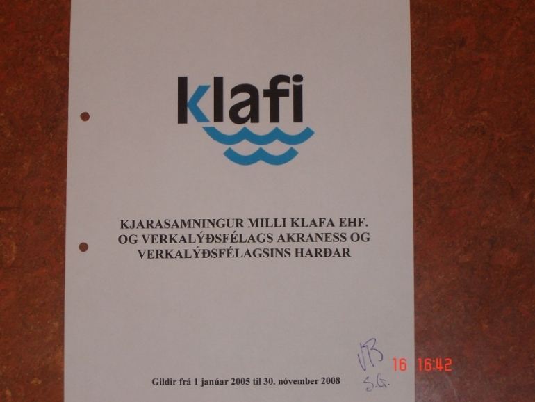 Mjög góður kjarasamningur var undirritaður í dag fyrir starfsmenn Klafa