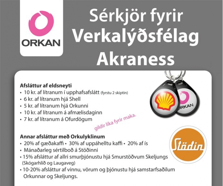 Nú fá félagsmenn VLFA afslátt hjá Skeljungi og Orkunni