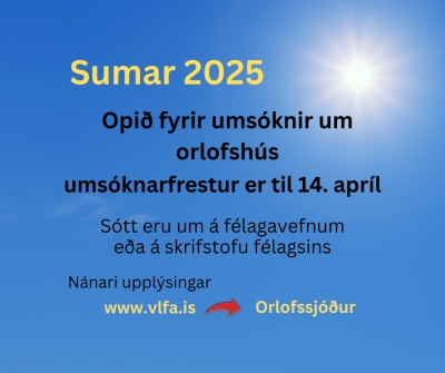 Sumarleiga orlofshúsa 2025