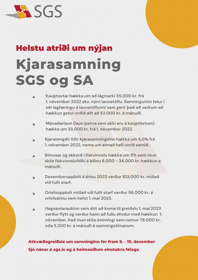 Helstu atriði nýs kjarasamnings