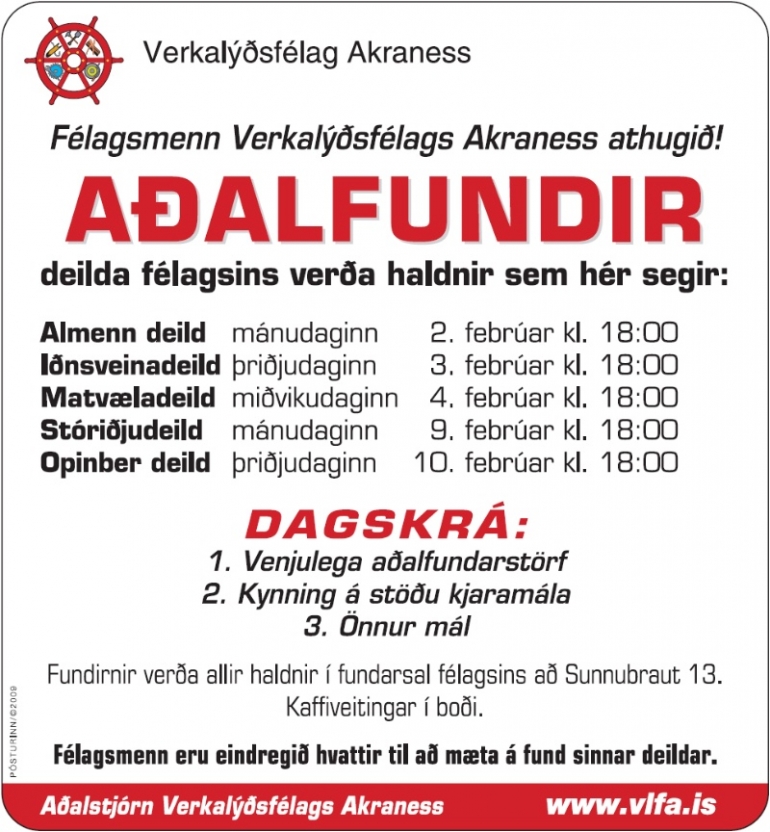 Aðalfundir deildanna