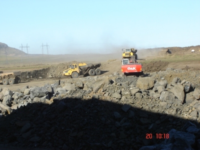 Formaður félagsins fór í eftirlitsferð á byggingarsvæði Norðuráls í dag